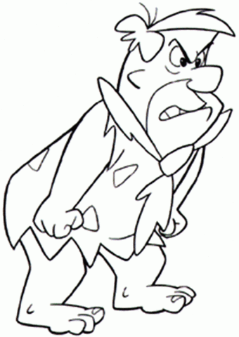 Angry Flinstone  Coloring Page